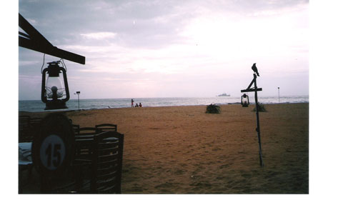 Hotel beach, evening