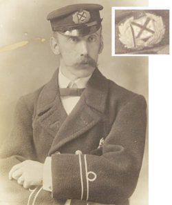 Arthur Richard Bolton with detail of cap badge inset