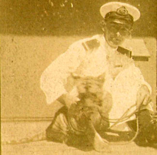 David Jones with lion cub